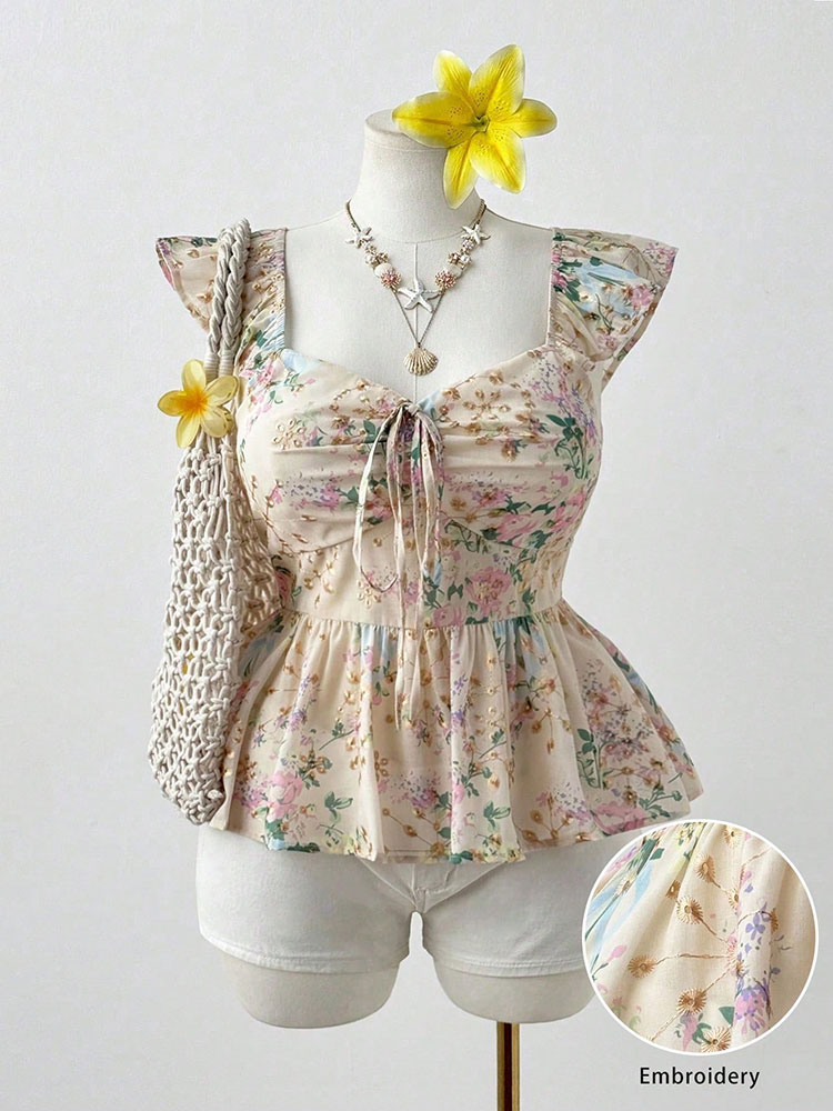 Embroidery Vest - Nouveau haut gilet brodé floral grande
