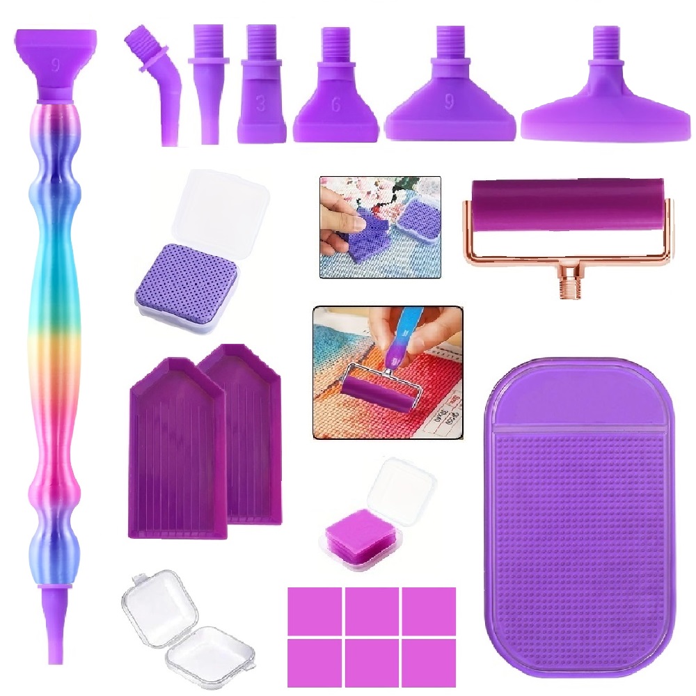 Embroidery Kit Starter - Ensemble d'outils pour peinture au diamant