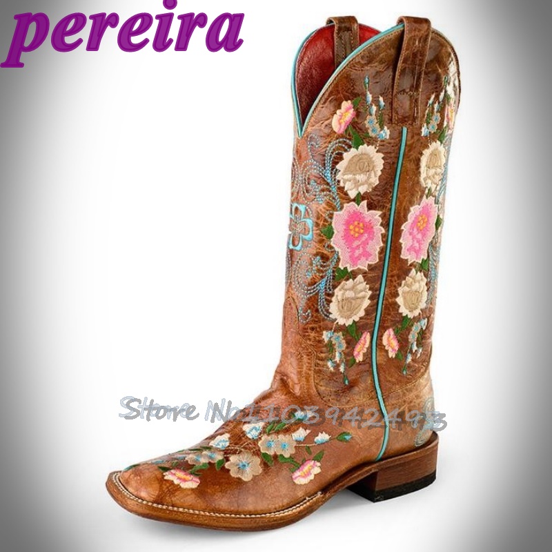 Embroidery Flower - Bottes à fleurs brodées Rose Garden