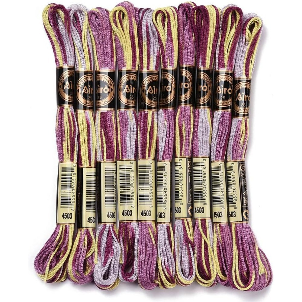 Embroidery Bracelet - Fil à broder panaché violet, 6