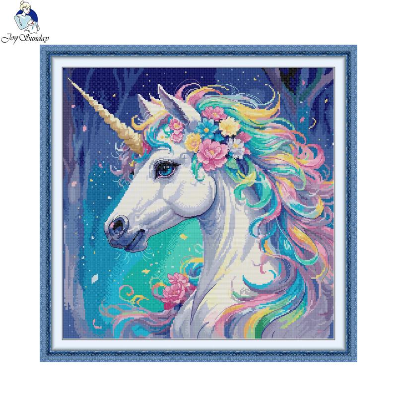 Embroidery Unicorn - Joy sunday-Ensemble de points de croix