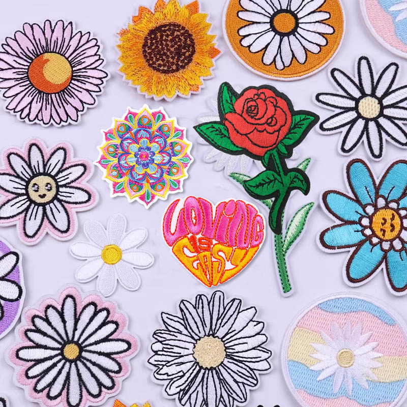 Embroidery Daisy Flower - Petite marguerite Patch fleurs broderie Patch