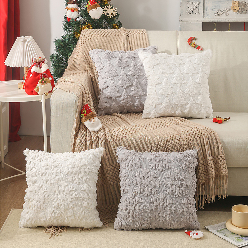 Embroidery Xmas Tree - Housse de coussin brodée de flocon