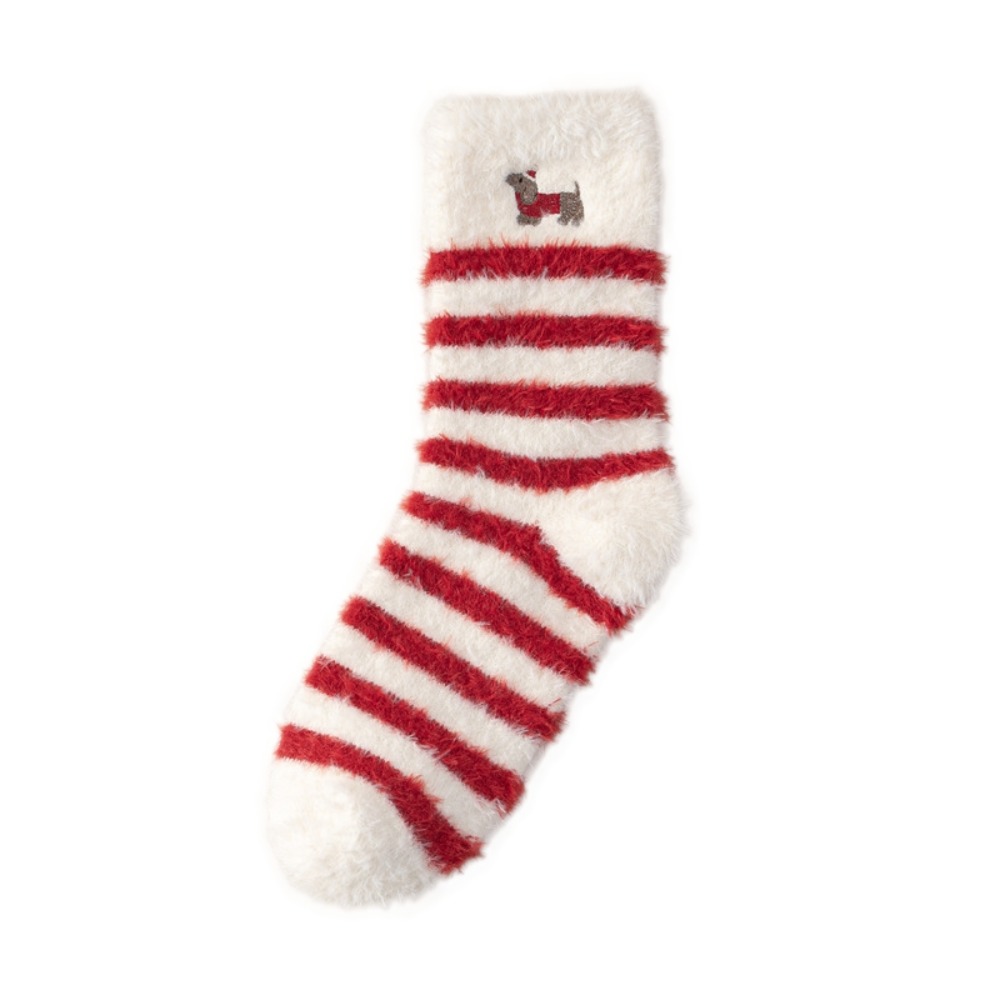 Embroidery Xmas Tree - Chaussettes thermiques épaisses de Noël avec