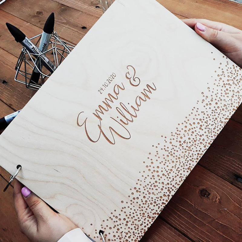 Embroidery Writing - Livre d'or de mariage personnalisé, livre