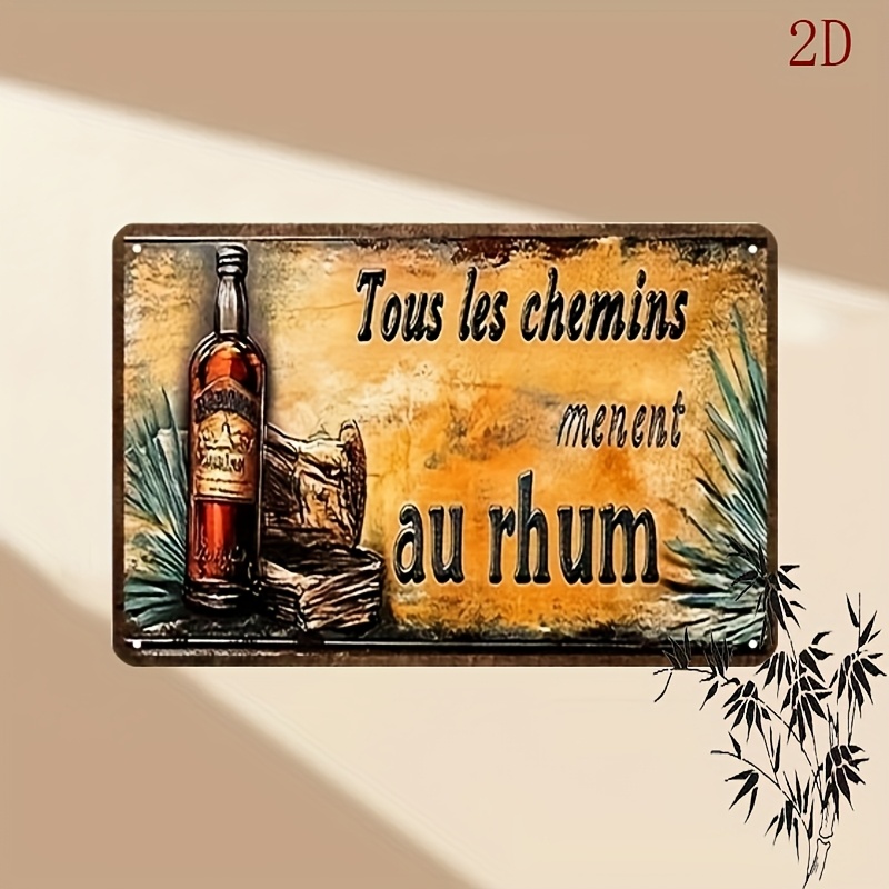 Embroidery Writing - Plaque murale vintage en métal -