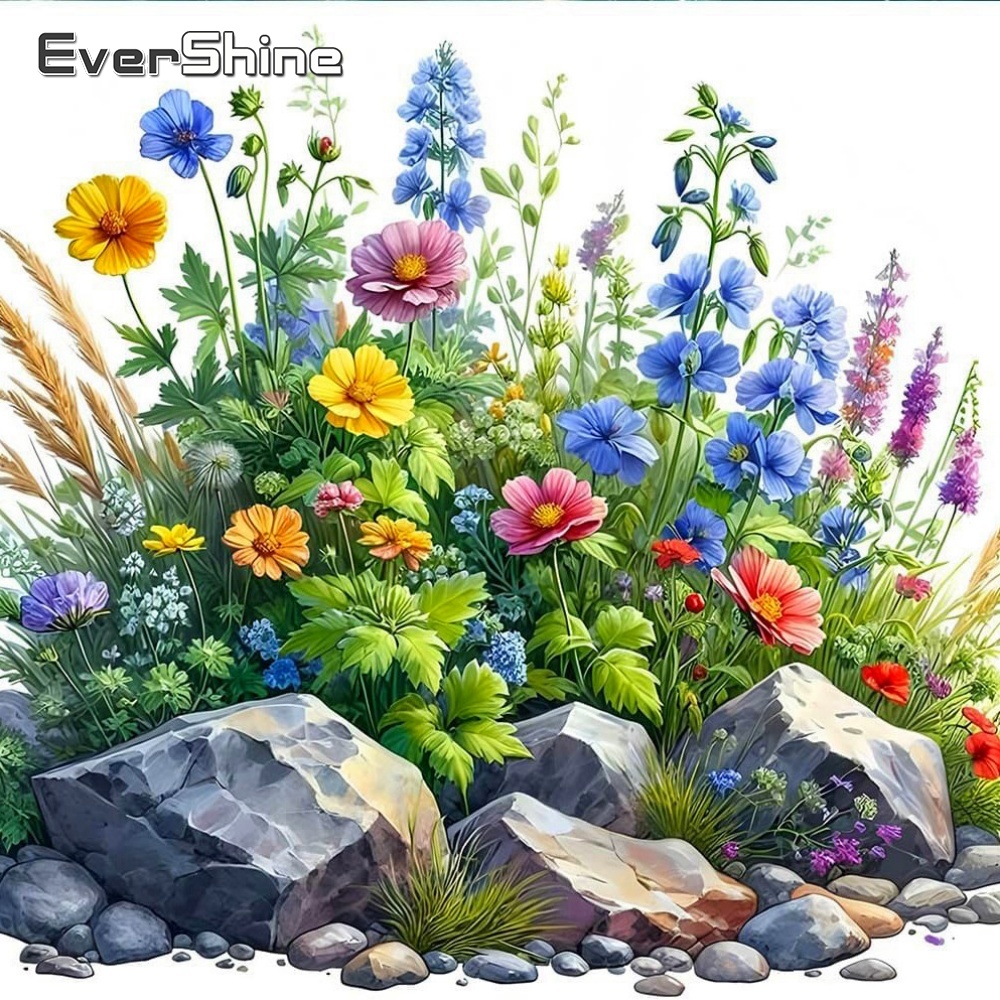 Embroidery Daisy Flower - Broderie Diamant Evershine Fleur Marguerite, Peinture
