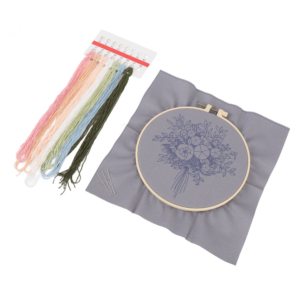 Embroidery Design Patterns Flowers - Kit de broderie pour débutants avec