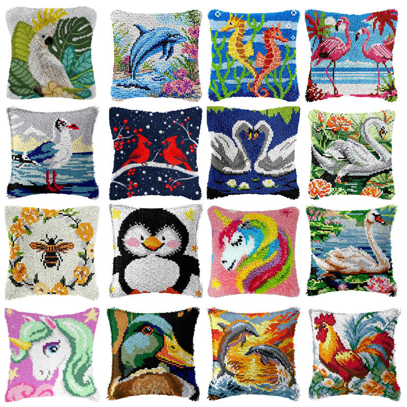 Embroidery Unicorn - Bricolage oiseau licorne oreiller artisanat laine