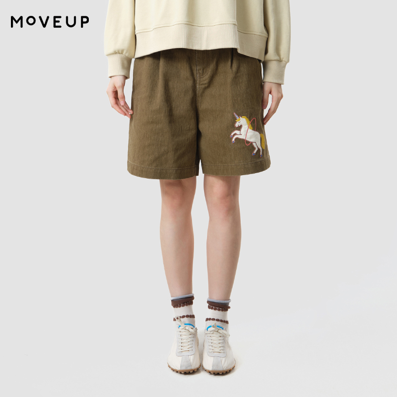 Embroidery Unicorn - Short décontracté pour femme MOVEUP, collection