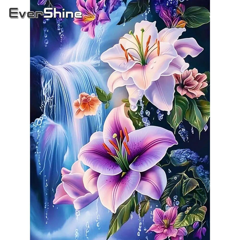 Embroidery Flower - Closhine-Peinture Diamant en Forme de Cœur