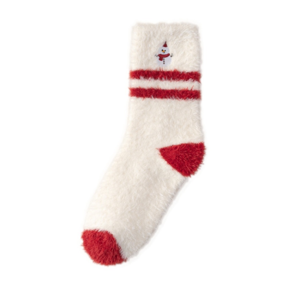 Embroidery Xmas Tree - Chaussettes thermiques épaisses de Noël motif