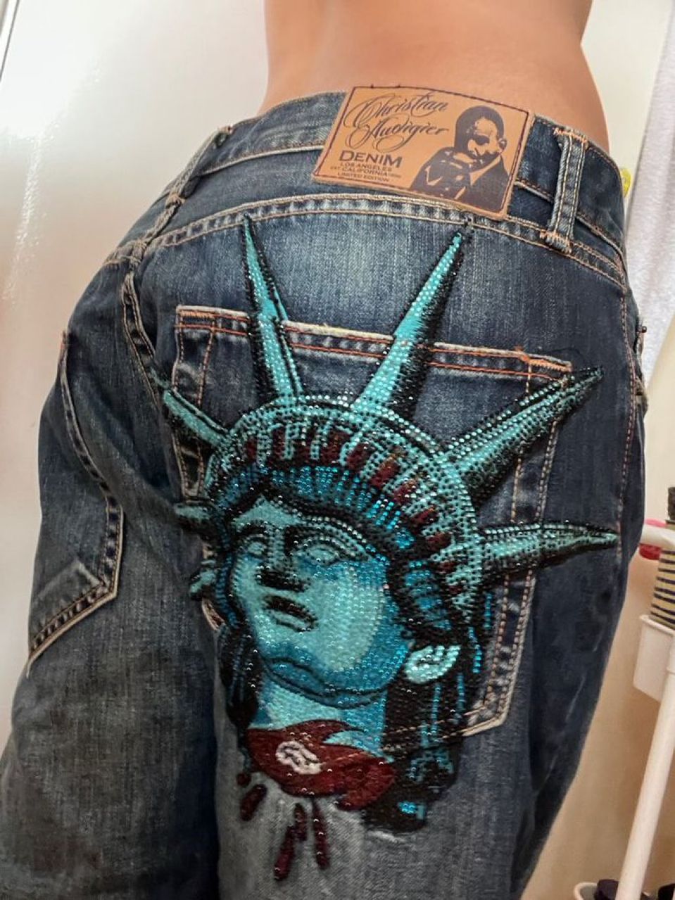 Jean Y2k des années 2000, moti - Embroidery Jeans Sakura avis et prix