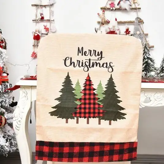 Juste de Chaise de Noël en Lin - Embroidery Xmas Tree avis et prix