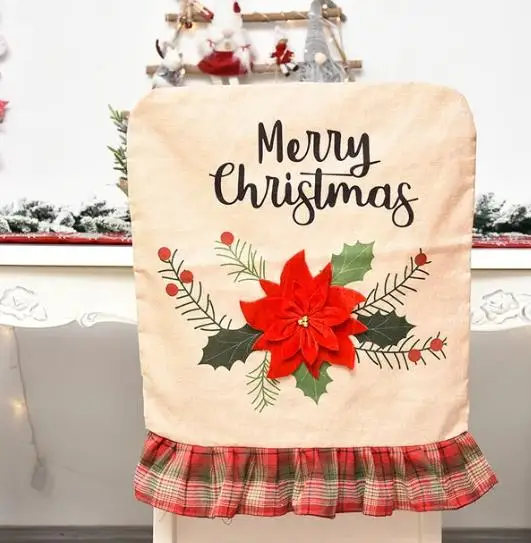 Juste de Chaise de Noël en Lin - Embroidery Xmas Tree avis et prix