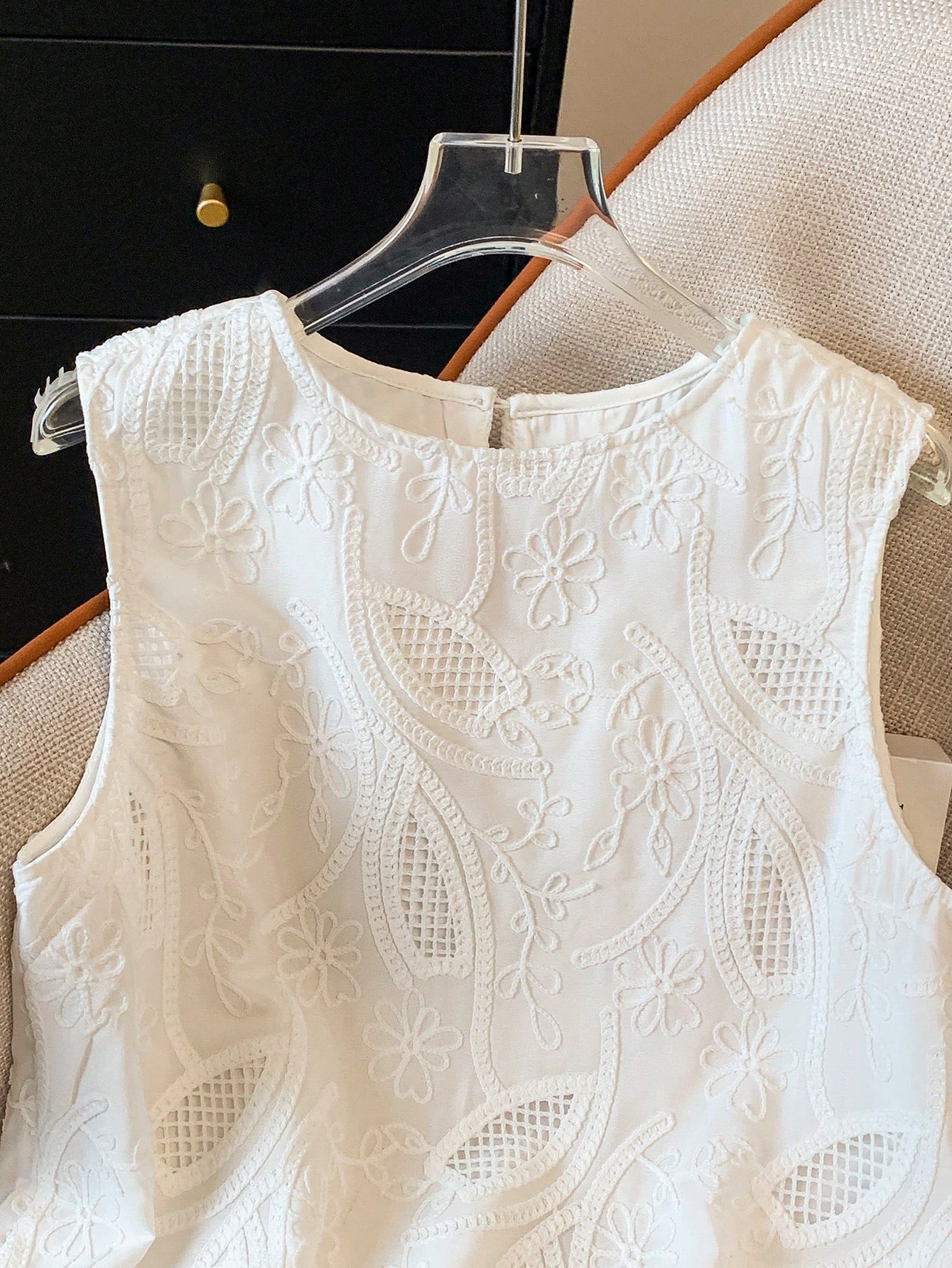 Chemisier élégant sans manches - Embroidery Vest avis et prix