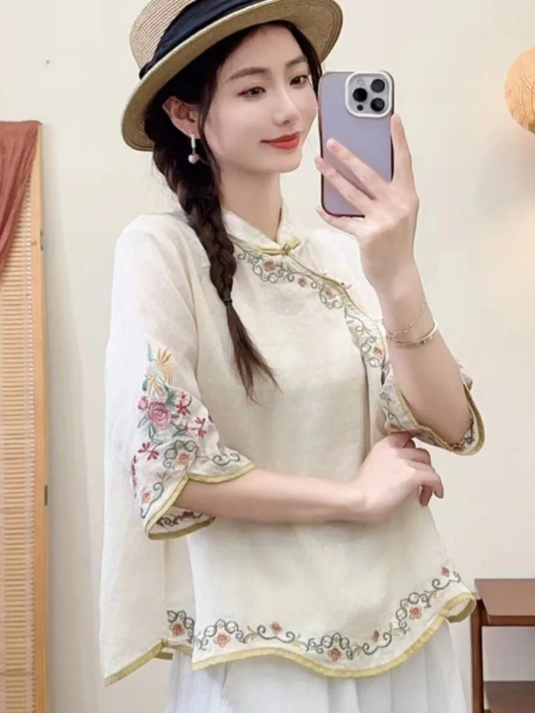 yesWomen's Summer Chinese Styl - Embroidery Topi avis et prix