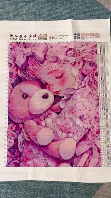 ZZ4801 Fille endormie douce 11 - Embroidery Tas avis et prix