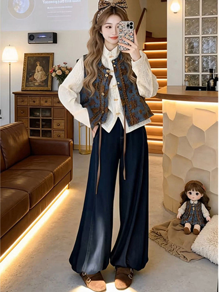 Ensemble trois pièces décontra - Embroidery Vest avis et prix