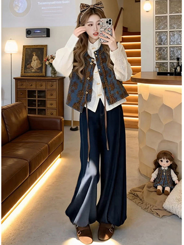 Ensemble trois pièces décontra - Embroidery Vest avis et prix