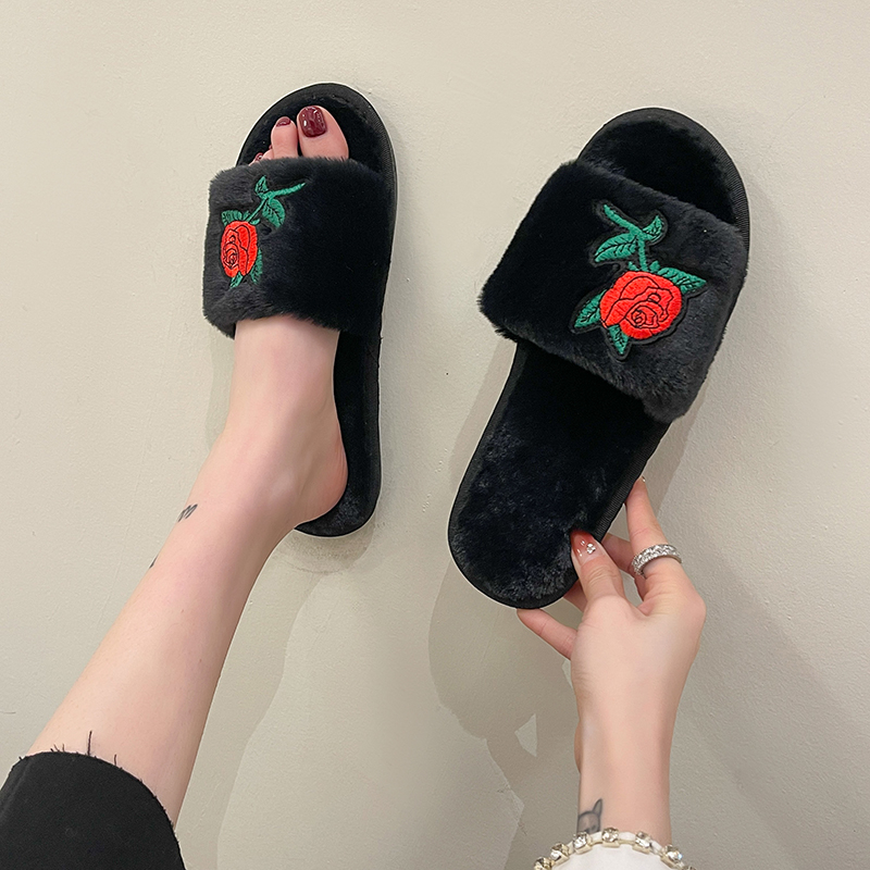 Chaussons d'hiver pour femmes, - Embroidery Flower avis et prix