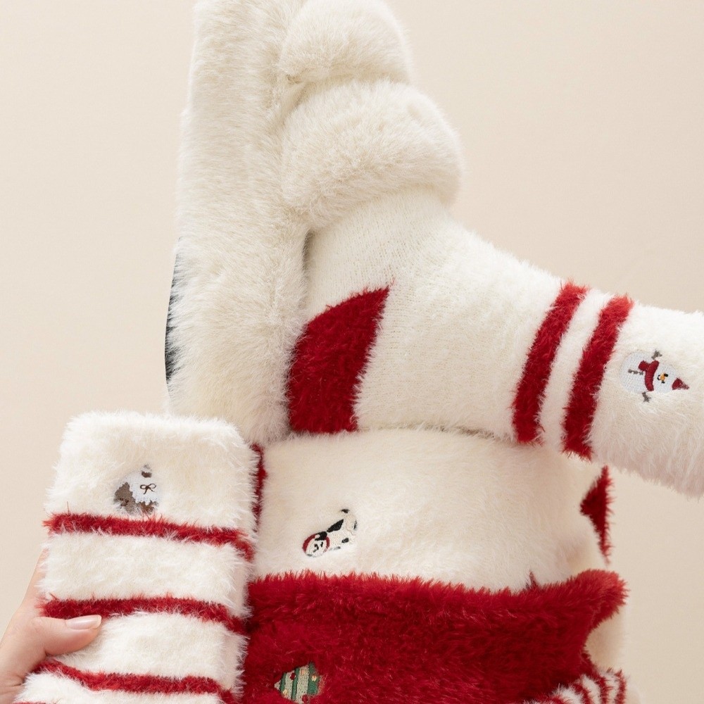 Chaussettes thermiques épaisse - Embroidery Xmas Tree avis et prix