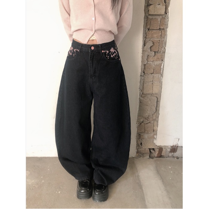 Printemps 2026 Jeans à taille  - Embroidery Jeans Sakura avis et prix