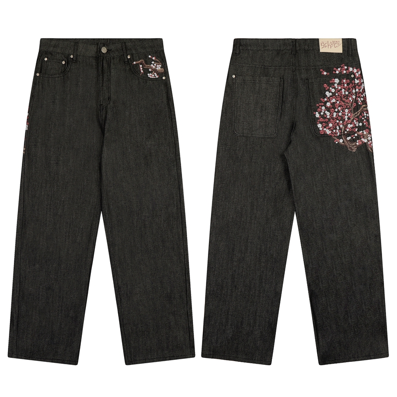 Jean droit brodé Sakura pour h - Embroidery Jeans Sakura avis et prix