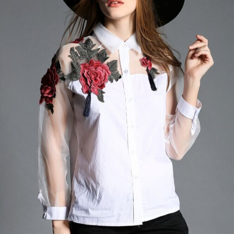 Femmes mode broderie florale e - Embroidery Jersey avis et prix
