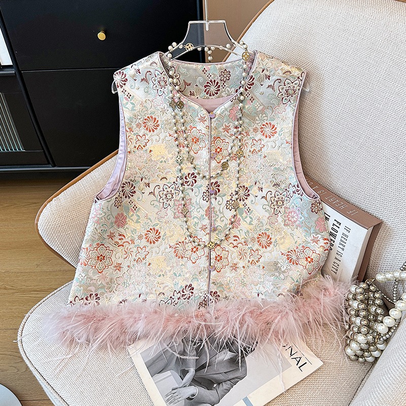 Nouveau Gilet Femme Style Chin - Embroidery Vest avis et prix