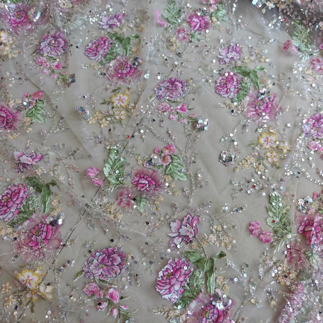 Tissu en dentelle perlée de lu - Embroidery Jersey avis et prix