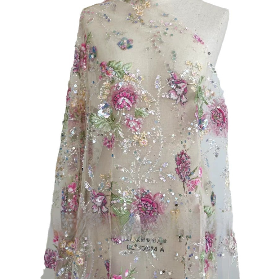 Tissu en dentelle perlée de lu - Embroidery Jersey avis et prix
