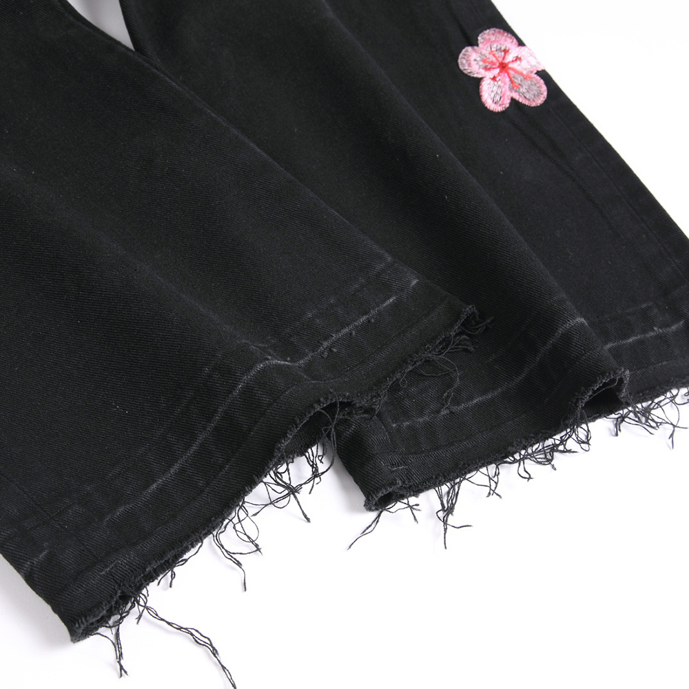 Jean en Denim brodé Sakura pou - Embroidery Jeans Sakura avis et prix