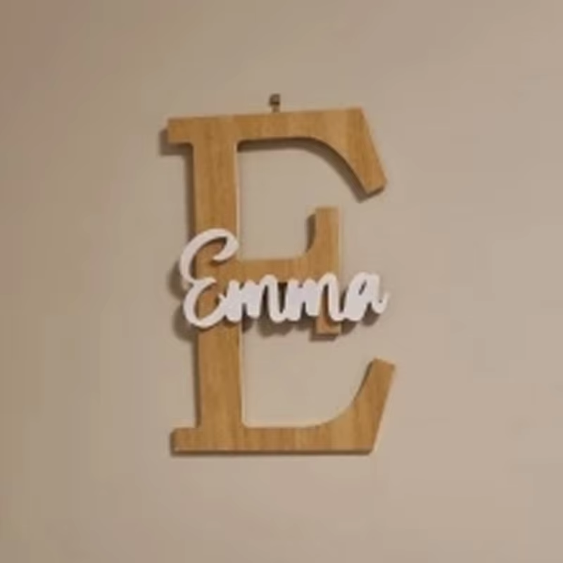 Panneau de nom mural en bois a - Embroidery Writing avis et prix