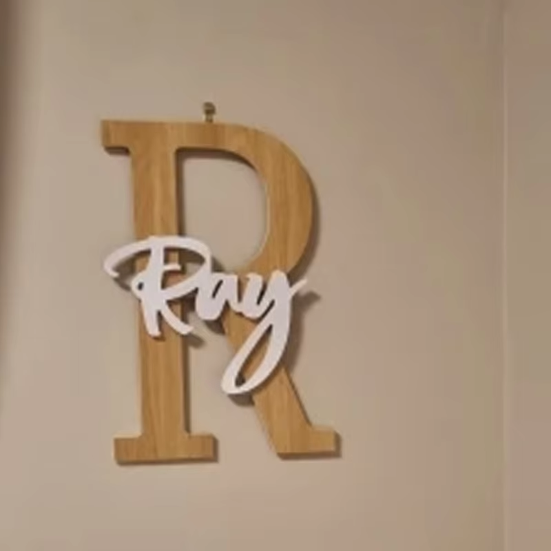 Panneau de nom mural en bois a - Embroidery Writing avis et prix