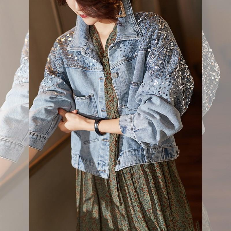 Veste en jean femme Bling Prin - Embroidery Vest avis et prix