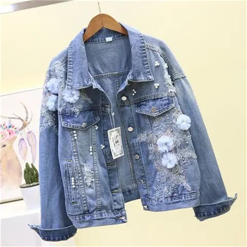 Veste en Jean brodée pour femm - Embroidery Jeans Sakura avis et prix