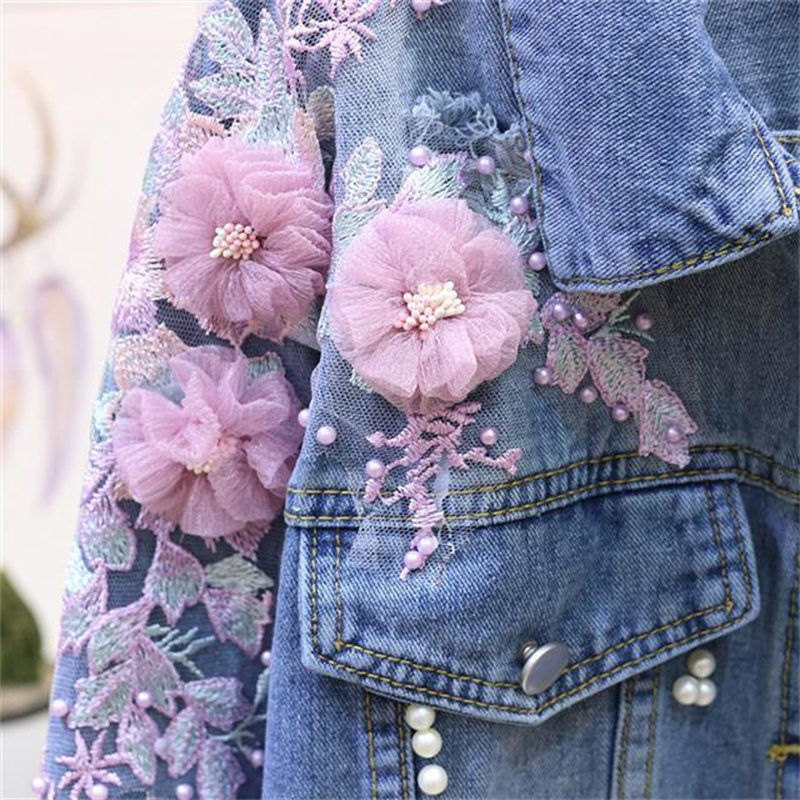 Veste en Jean brodée pour femm - Embroidery Jeans Sakura avis et prix