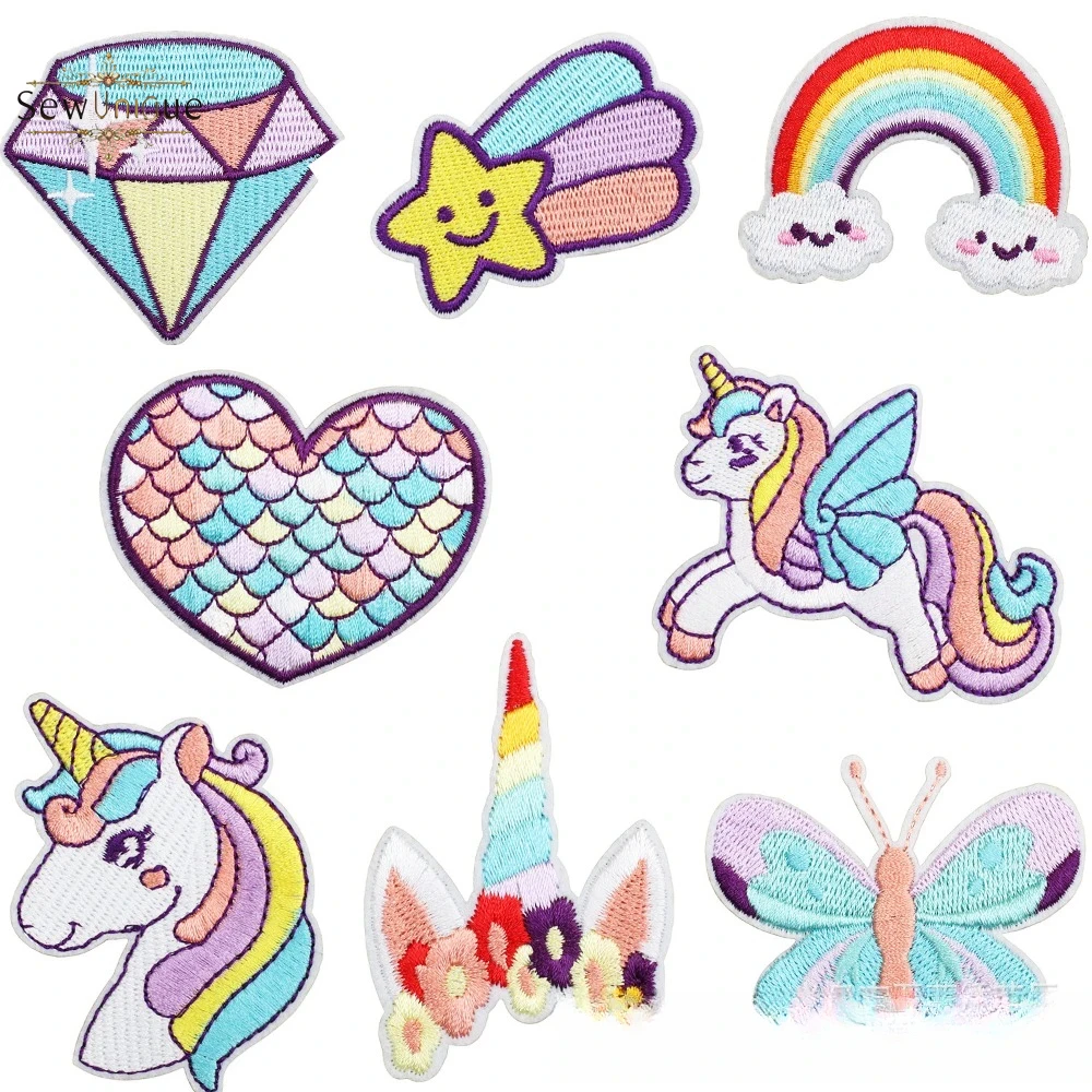 Autocollant en tissu brodé lic - Embroidery Unicorn avis et prix