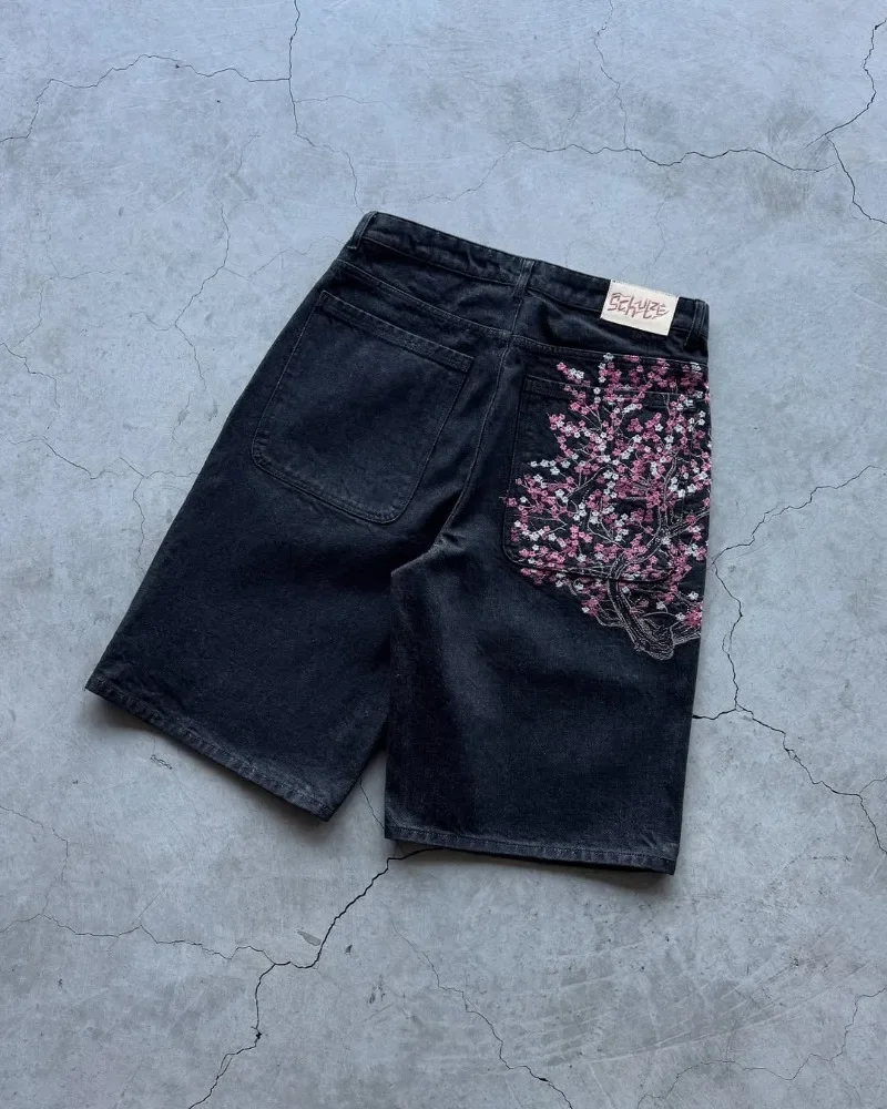 Shorts amples vintage décontra - Embroidery Jeans Sakura avis et prix