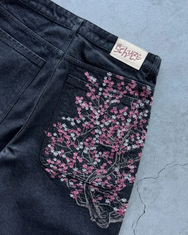Shorts amples vintage décontra - Embroidery Jeans Sakura avis et prix