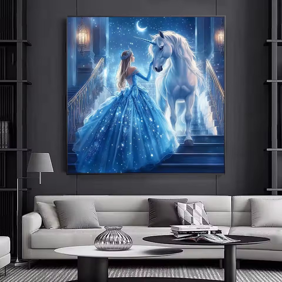 Peinture diamant thème fille,  - Embroidery Unicorn avis et prix