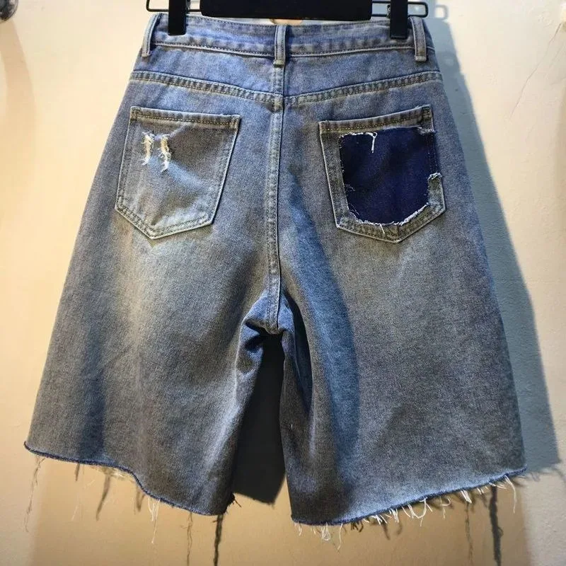 Pantalon court d'été pour femm - Embroidery Jeans Sakura avis et prix