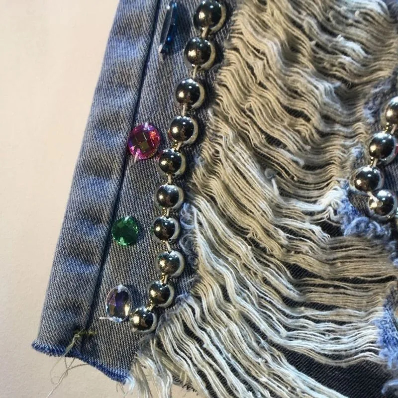 Pantalon court d'été pour femm - Embroidery Jeans Sakura avis et prix