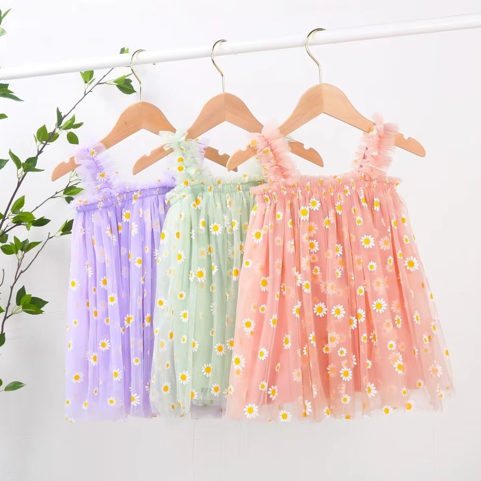 Robe en tulle pour bébés fille - Embroidery Daisy Flower avis et prix