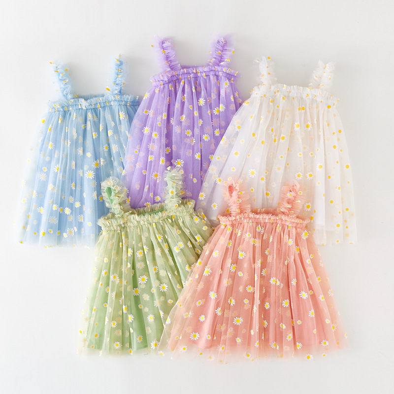 Robe en tulle pour bébés fille - Embroidery Daisy Flower avis et prix