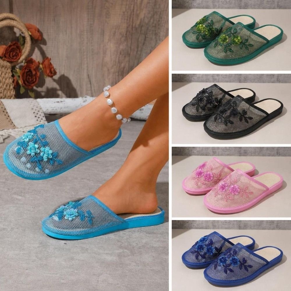 Sandales en maille brodées de  - Embroidery Flower avis et prix